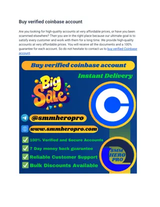 Why Do People Buy verified coinbase account?