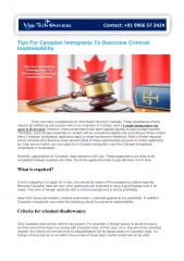Tips For Canadian Immigrants To Overcome Criminal Inadmissibility