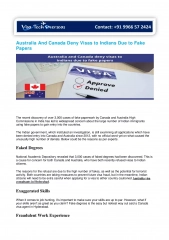 Australia And Canada Deny Visas to Indians Due to Fake Papers