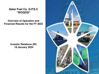 Overview of Operations and Financial Results for Qatar Fuel Co. Q.P.S.C. WOQOD FY 2023