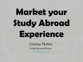 Market your Study Abroad Experience