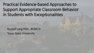 Practical Approaches for Supporting Students with Exceptionalities