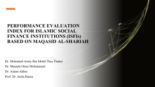 Maqasid al-Shariah-Based Performance Evaluation Index for Islamic Social Finance Institutions