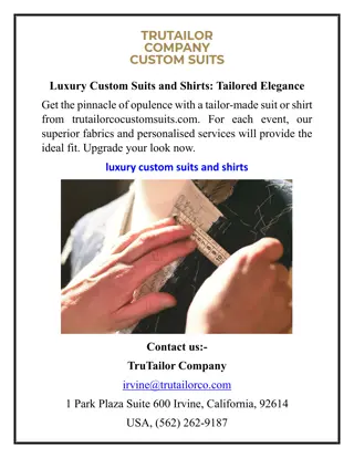 Luxury Custom Suits and Shirts Tailored Elegance