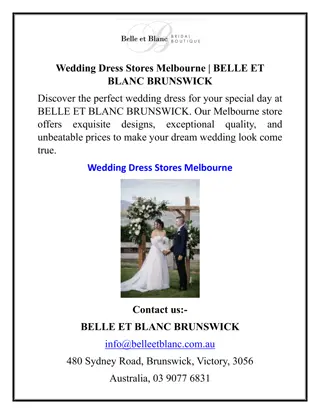 Wedding Dress Stores Melbourne  BELLE ET BLANC BRUNSWICK