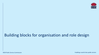 Building blocks for organisation and role design