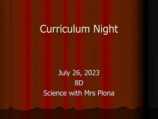 Exciting 8th Grade Science Curriculum Night with Mrs. Plona