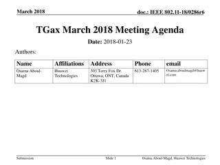 IEEE 802.11-18/0286r6 TGax Meeting Agenda March 2018