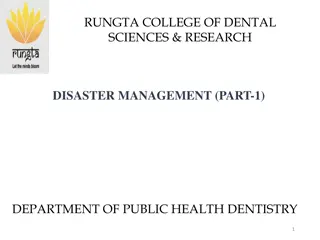Disaster Management in Dental Public Health: Learning Objectives and Methods