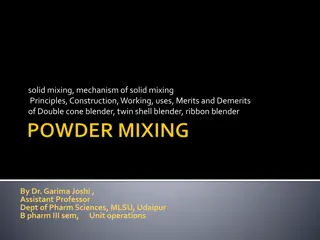Solid Mixing Mechanisms and Types of Mixers in Pharmaceutical Applications
