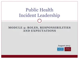 Roles and Responsibilities in Public Health Incident Leadership