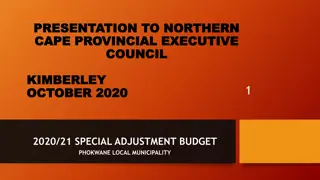 Special Adjustment Budget Presentation to Northern Cape Provincial Executive Council