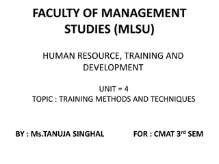 Training Methods and Techniques in Human Resource Development