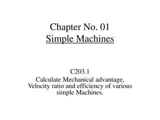 Calculating Mechanical Advantage, Velocity Ratios, and Efficiency of Simple Machines