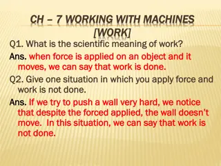 Work, Simple Machines, and Tools in Science