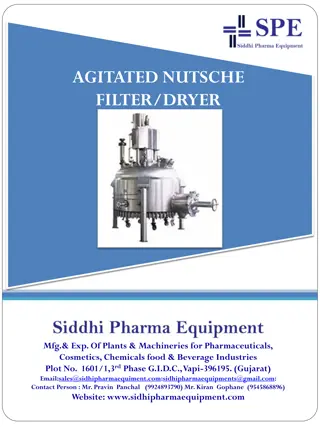 Agitated Nutsche Filter Dryer for Pharmaceuticals, Chemicals, and Cosmetics