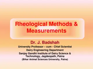 Rheological Methods and Measurements in Food Science