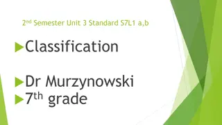 7th Grade Life Science Classification Unit Overview