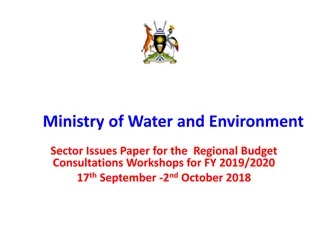 Water and Environment Sector Priorities and Objectives for Sustainable Development