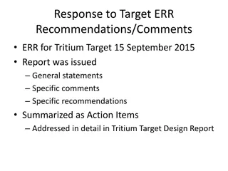 Action Items and Authorities for Tritium Target - Design Report Insights