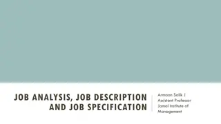 Job Analysis, Description, and Specification in Management Roles