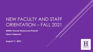 Welcome to NMHU Faculty and Staff Orientation Fall 2021