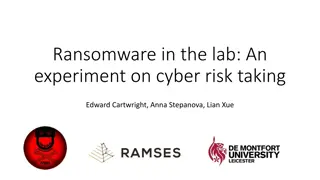 Cyber Risk: Ransomware Experiments & Behavioral Insights