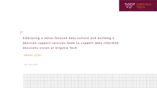 Building a Vision for Data Culture and Decision Support Services at Virginia Tech