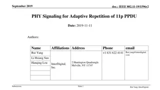 Adaptive Repetition of 11p PPDU in IEEE 802.11 Standards