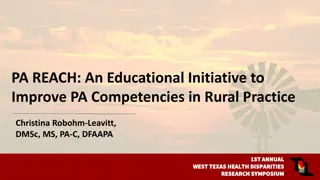 Enhancing PA Training for Rural Practice Competencies