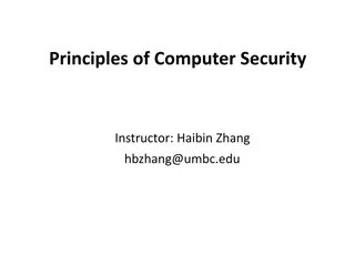 Computer Security Principles and Topics Overview