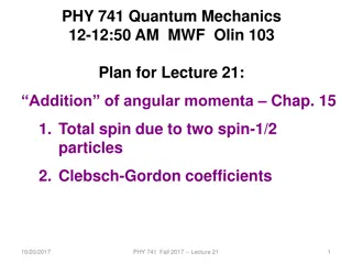 Quantum Mechanics: Angular Momenta Addition and Clebsch-Gordon Coefficients