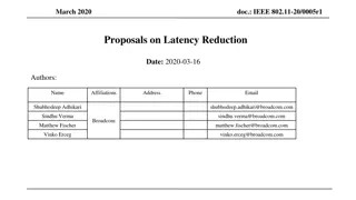 IEEE 802.11-20 Proposal for Latency Reduction in March 2020