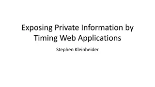 Web Application Timing Attacks: Exposing Private Information & Prevention