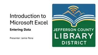 Introduction to Microsoft Excel: Entering Data