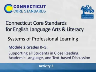 Professional Learning Module for English Language Arts & Literacy Standards