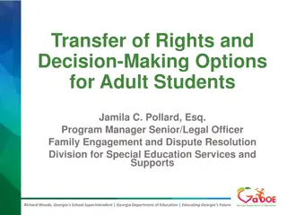 Transfer of Rights and Decision-Making Options for Adult Students