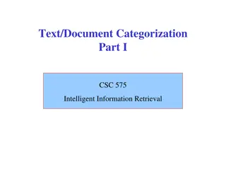 Intelligent Information Retrieval: Text Document Categorization & Classification Tasks