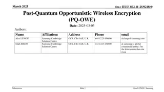 Post-Quantum Opportunistic Wireless Encryption (PQ-OWE) for IEEE 802.11-25