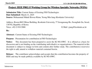 Current Advances in Free-Space Optical (FSO) Technologies