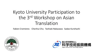 Kyoto University Asian Translation Workshop Submissions Overview