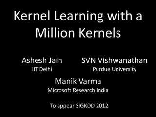 Kernel Learning with a Million Kernels - Methods and Formulations