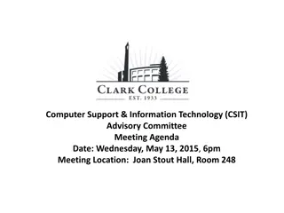 CSIT Advisory Committee Meeting Agenda and Program Updates