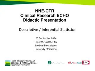 Descriptive and Inferential Statistics in Clinical Research