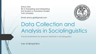 Practical Elements for Research Methods in Sociolinguistics