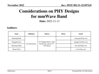 Design Considerations for mmWave Band PHY in IEEE 802.11-22/1872r0