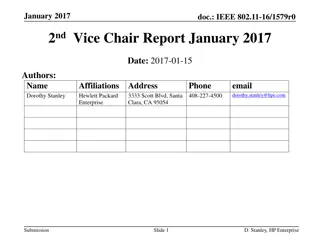 IEEE 802.11-16/1579r0 January 2017 Vice Chair Report