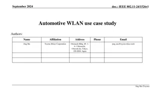 Automotive WLAN Use Case Study in IEEE 802.11-24/1526r1 Document