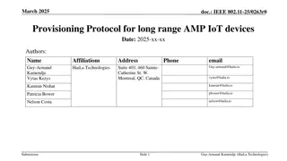 AMP IoT Device Provisioning Protocol for Long Range Connectivity