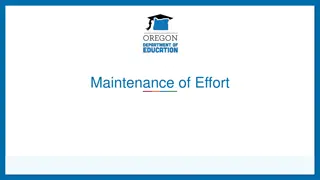 Maintenance of Effort and Supplement Not Supplant in Education Funding